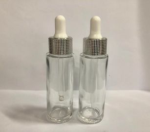 30ml Kaca Botol Penetes Kosmetik, Botol Minyak Esensial Dengan Plastik Collar OEM