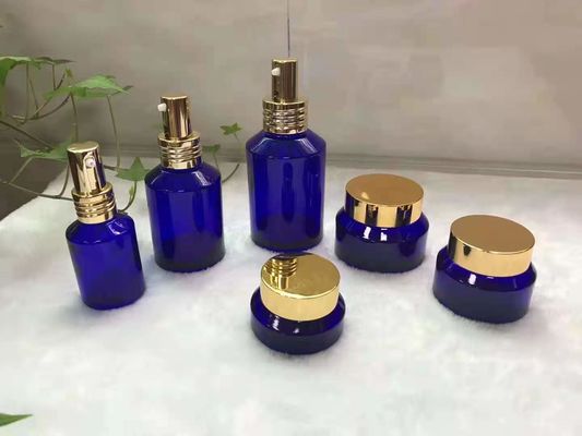 Paket Jar Kosmetik Penyemprot Aluminium Dengan Tutup Logam Emas