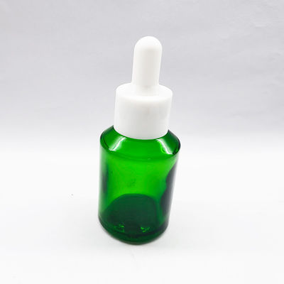 Minyak Atsiri Hijau 30ml Botol Bahu Miring Tutup Plastik Penetes