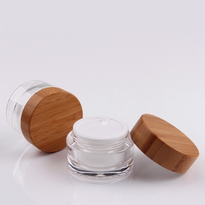 20g 30g 50g Kemasan Kosmetik Bambu Gelas Kosmetik Kaca Kosong