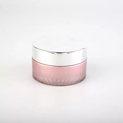 Toples Krim Kaca Tutup Plastik lurus bulat Matt Pink 50g Toples Kosmetik