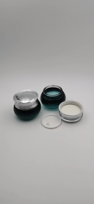 Guci Kosmetik Kaca Unik Bentuk Bulat Gradien Transparan Warna Biru 50g OEM