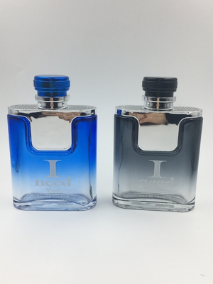Botol Parfum Kaca Datar Dengan Bahu Metalik Dan Cap 100ml