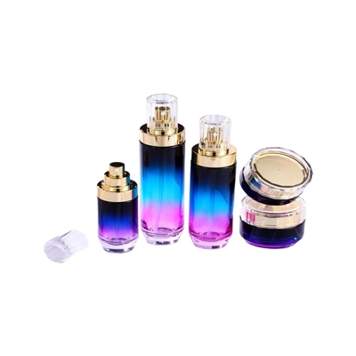 40ml Botol Pompa Kaca Kemasan Kosmetik Gradien Warna Ungu