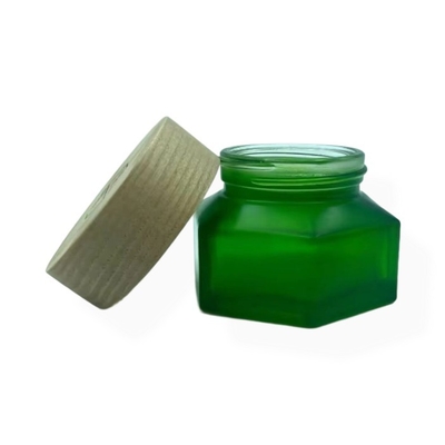 Botol Kosmetik Kemasan 50g Botol Esmerald Cream dengan finishing kayu Botol Plastik Cap Cream
