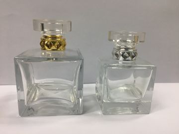 100ml Botol Semprot Kosmetik Kaca Persegi / Botol Parfum Kaca yang Dapat Digunakan Kembali dengan tutup akrilik