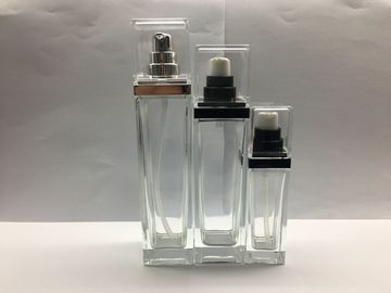 30ml 100ml 120ml Square Kemasan Kosmetik Transparan Botol Lotion Kaca Botol Krim
