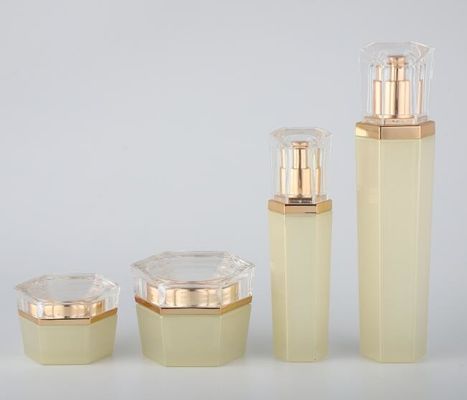 100G Polygonal Glass Botol Kosmetik Botol Krim Kemasan Perawatan Kulit OEM