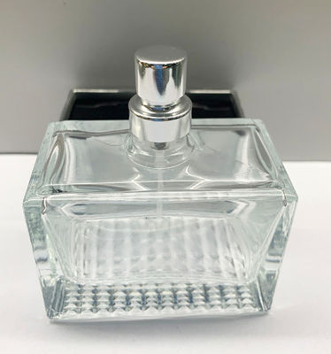 persegi panjang 50ml Surlyn Kosong Botol Parfum Kaca Botol Sprayer Desain transparan