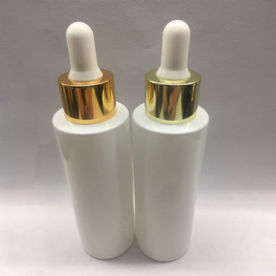 Dalam Stok Eceran 60ml Desain Populer Botol Penetes Kaca 1 pc piece jual Botol putih kerah emas &amp; penetes putih