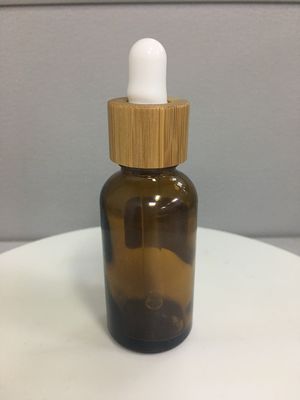 Tutup Sekrup 30ml Kemasan Kosmetik Bambu Botol Penetes Kaca Boston