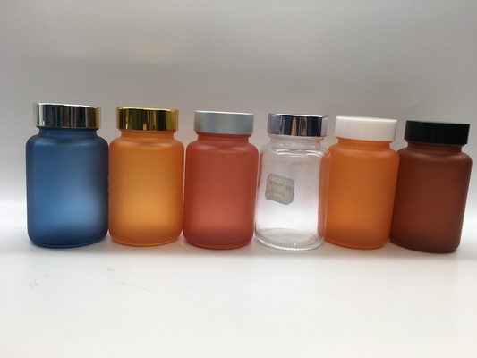 Translucent Frosted Glass Capsule Bottle Electroplate MSDS For Drugs