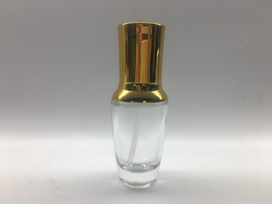 OEM ODM Glass Cosmetic Bottles 30ml Holographic Foil Printing Dengan Pompa