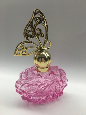 Sprayer Sealing Parfum Botol Kaca Desain Bunga Tutup Plastik Disesuaikan OEM