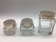 Stoples Krim Kaca Persegi Kecil Pencetakan Electroplate Dengan Tutup Metalik