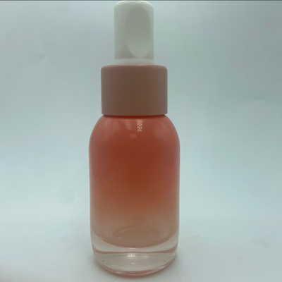 50ml Pink Lotion Botol Kaca Disesuaikan Logo OEM Botol Kaca Botol Lotion Grosir Produsen