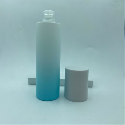 Kemasan Kosmetik Perawatan Kulit Biru Cahaya Toner Gradient Botol Kaca Dengan Tutup Sekrup