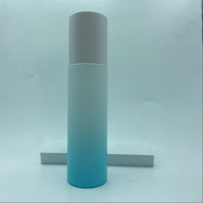 Kemasan Kosmetik Perawatan Kulit Biru Cahaya Toner Gradient Botol Kaca Dengan Tutup Sekrup
