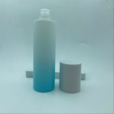 Kemasan Kosmetik Perawatan Kulit Biru Cahaya Toner Gradient Botol Kaca Dengan Tutup Sekrup