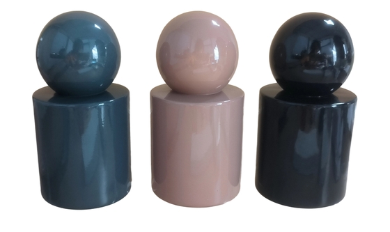 Custom 30ml & 50ml Luxury Glass Perfume Bottles Mist atau Serum Pump Glass Bottle Round Ball Cap untuk Serum Product