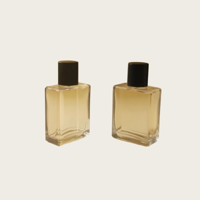 Botol Kaca Parfum 25ml Persegi Panjang Datar OEM Produsen Botol Kemasan Kosmetik Label Pribadi