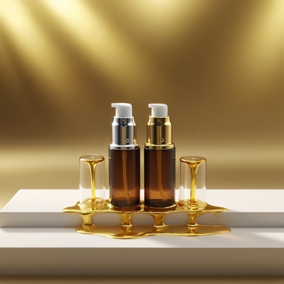 Botol Lotion Kaca 15ml Botol Serum Merah Gelap dengan Emas/Perak Pump Eye Lotion Botol Pump Botol Kosmetik Botol OEM