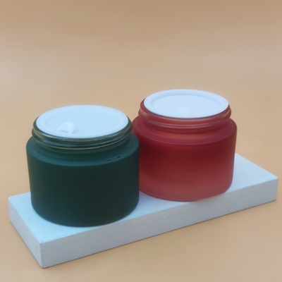 20g 30g 50g Blue Glass Kosmetik Cream Jars, Kaca Botol Kemasan Kosmetik Cream Botol OEM