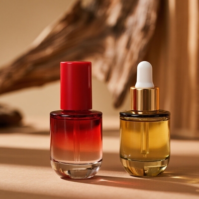 Botol Serum 30ml/40ml/50ml Gradien Kustom untuk Perawatan Kulit - Botol Kaca Minyak Wajah Esensial dengan Pipet