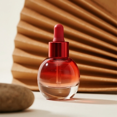 Botol Serum 30ml/40ml/50ml Gradien Kustom untuk Perawatan Kulit - Botol Kaca Minyak Wajah Esensial dengan Pipet