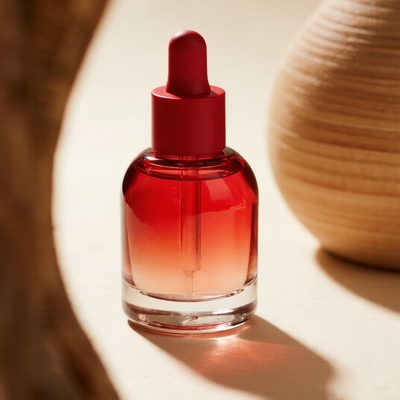 Botol Serum 30ml/40ml/50ml Gradien Kustom untuk Perawatan Kulit - Botol Kaca Minyak Wajah Esensial dengan Pipet
