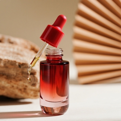 Botol Serum 30ml/40ml/50ml Gradien Kustom untuk Perawatan Kulit - Botol Kaca Minyak Wajah Esensial dengan Pipet