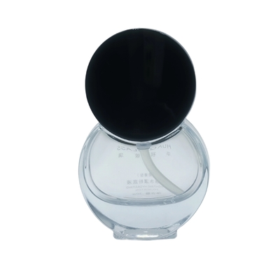 Botol kaca bulat 30ml yang dapat disesuaikan dengan dasar yang tebal, makeup primer dan botol serum untuk produk kosmetik