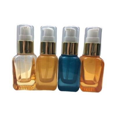 SGS ISO MSDS Orange Blue 20ml Botol Pompa Kaca Untuk Lotion Dan Serum