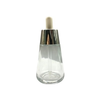 Botol Penetes Kaca Warna Lacquering 30ml Kerah Bambu Kerucut Penetes Putih
