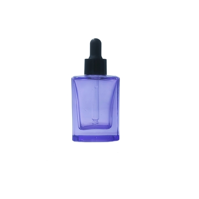 Botol Serum Mata Kaca Persegi 30ml yang Dapat Disesuaikan dengan Pipet untuk Serum Kosmetik - Dapat Didaur Ulang