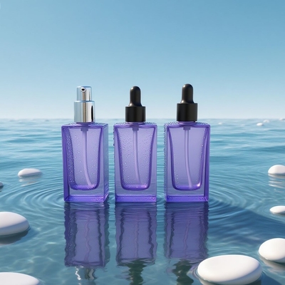 Botol Serum Mata Kaca Persegi 30ml yang Dapat Disesuaikan dengan Pipet untuk Serum Kosmetik - Dapat Didaur Ulang