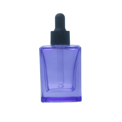 Botol Serum Mata Kaca Persegi 30ml yang Dapat Disesuaikan dengan Pipet untuk Serum Kosmetik - Dapat Didaur Ulang