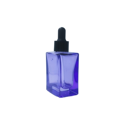 Botol Serum Mata Kaca Persegi 30ml yang Dapat Disesuaikan dengan Pipet untuk Serum Kosmetik - Dapat Didaur Ulang