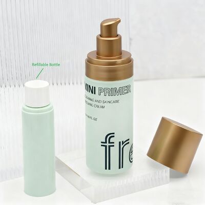 Factory Direct Sale 15ml 30ml 50ml Airless Glass Bottles Refillable Packaging with PP and PCR Environmentally Packaging