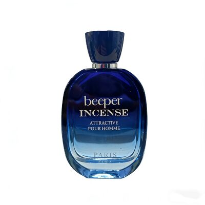 100ml Empty Beeper Incense Style Blue Glass Perfume Bottle Refillable Cologne Container for Men, Premium Decorative Frag