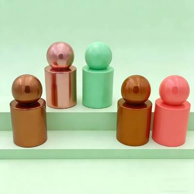 Custom 30ml & 50ml Luxury Glass Perfume Bottles Mist atau Serum Pump Glass Bottle Round Ball Cap untuk Serum Product