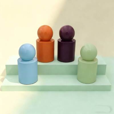 Custom 30ml & 50ml Luxury Glass Perfume Bottles Mist atau Serum Pump Glass Bottle Round Ball Cap untuk Serum Product