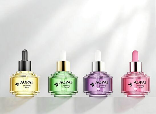 Botol Penetes Kaca Dua Warna 30Ml Mewah Desain Step-Up Bergaya Baru untuk Botol Minyak Esensi Perawatan Kulit