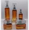 Botol Lotion Kaca Persegi Kemasan Perawatan Kulit Amber Cream Jars OEM