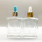 Perawatan Pribadi 50ml Botol Penetes Kaca Kotak Datar Dengan Permen Karet Warna-warni