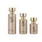 30ml 50ml 100ml Botol Parfum Dekoratif Botol Kaca Alluminum Gold Sprayer dengan Alat Penyemprot